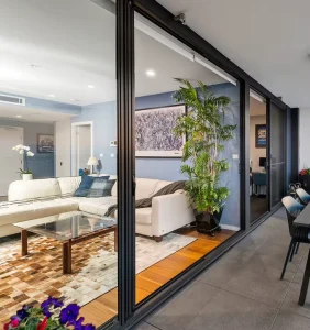 AS2047 Australian Standard Windows And Doors Stacker Doors Exterior Aluminum Sliding Doors With Security Screen