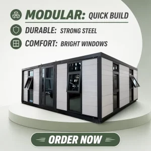 AU Standard 20ft 40ft Double Wing Expandable Container House with Sun Terrace for Australia Modern Living and Holiday Rental
