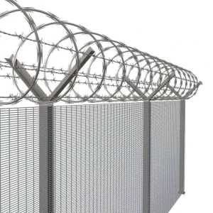 Adjustable 358 Security Fence Panel with Posts and Clamps Anti Climb Prison Fencing Kit