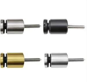 Adjustable Glass Standoffs Stainless Steel Brushed Finish Threaded Spiral Screw Rod Floor Mounted Glass Clamp Stair Glass Deck