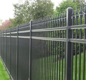 Adjustable Metal Steel Iron Fence for Home Garden, Powder-Coated Black
