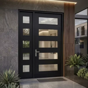 Alufront Direct NFRC AS2047 Modern Bullet Resistant Aluminum Exterior Door for USA Residential Use