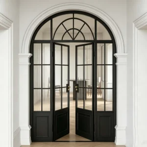 Alufront rainproof anti impact AS2047 NFRC Approved aluminum french door multi lock security thermal insulated frame