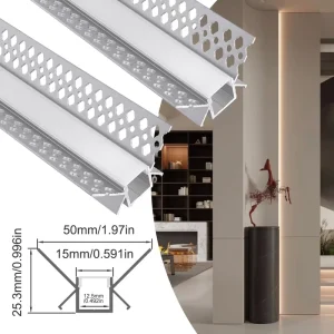 Aluminium Extrusion Corner Profile for LED Ceiling Strip 6000 Series T3 T8 Temper 5% Tolerance Bending Cutting Processing