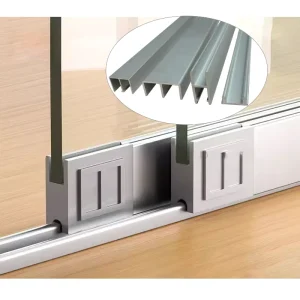 Aluminium Extrusion E Shape Profile 6063 T5 Aluminum Alloy Double track for Glass Window Door Cabinet Door 5-8mm Glass Track