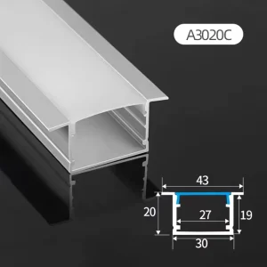 Aluminium Led Profile Office Gypsum Profil Licht Wide Channel Extrusion Led Strip Channel with Cover