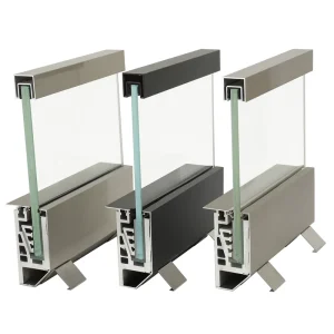 Aluminium Profile Bottom Channel External Mount Modern Design Water Rust Resistant Glass Railing for Balustrades & Handrails