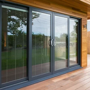 Aluminium Profile French Casement Doors Exterior Black Metal French Doors