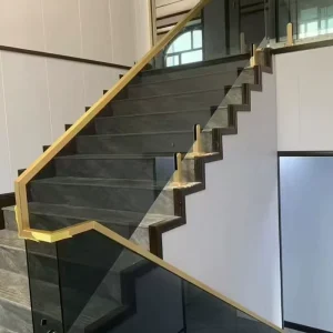 Aluminum Alloy Edge Trim Stair Handrails Glass Partitions Guardrails U Shaped Mounting Channels Luxury Design