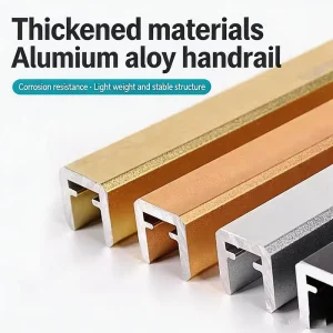 Aluminum Alloy Extremely Narrow Glass Groove Handrail Indoor Outdoor Villa Balcony Guardrail Modern Frameless Stair Railing