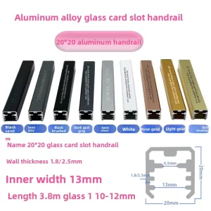 Aluminum Alloy Floor Mounted Glass Handrail Stairs Spiral Staircase Indoor Guardrail Stainless Steel Metal Trim Strip