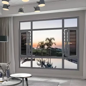 Aluminum Alloy Frame Swing Modern Louver Windows and Doors with Soundproof and Heat Insulation