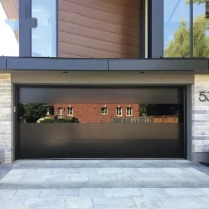 Aluminum Alloy Frame Tempered Glass Waterproof Outdoor Finished Perspective Door Electric Side Opening Customized Size