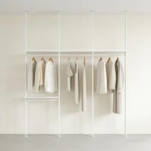 Aluminum Alloy Freestanding Open Wardrobe System Adjustable Closet Organizer Easy Assembly for Bedroom