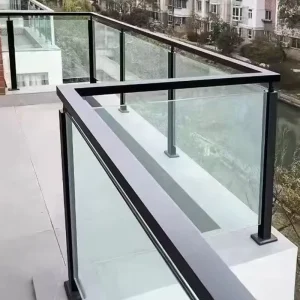 Aluminum Alloy Handrail Guardrail System Ultra Narrow Glass Clamping Channel Modern Minimalist Wall Mounted Indoor Outdoor