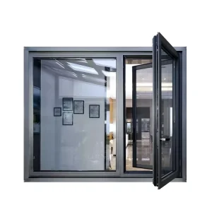 Aluminum Alloy Horizontal Folding Broken Bridge Casement Window System Clear Glass Heat Insulation Soundproof Energy Star Modern