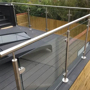 Aluminum Alloy Metal Stair Railing with Tempered Glass for Balcony and Outdoor Design