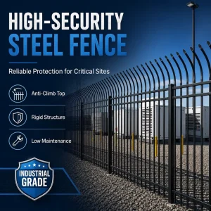 Aluminum Alloy Picket Fence Guardrail with Galvanized Steel Fencing for Villas, Communities, Gardens, and Rural Courtyards