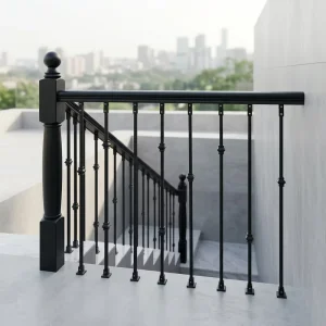 Aluminum Alloy Stainless Steel Stair Balustrade For Balcony Customizable Anti-Corrosion Rustproof Modern Design