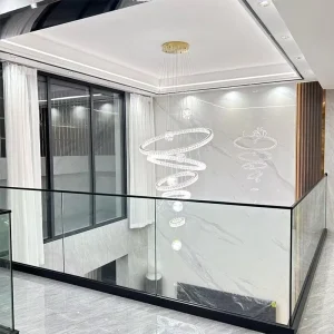 Aluminum Alloy Stair Railing Surface-Mounted U-Shaped for Villa Terraces Shopping Malls Commercial Housing-Modern Minimalist