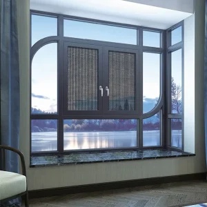 Aluminum Alloy Thin Casement Window with Grill Design Anti-theft Waterproof Features 5-Year Warranty
