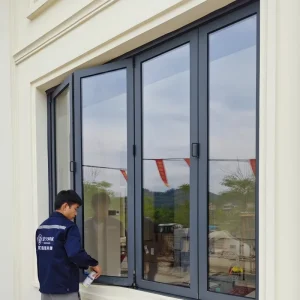 Aluminum Alloy Vertical Modern Soundproof Customized Style Size Powder Coated Balcony Folding Bifold Windows Heat Insulation