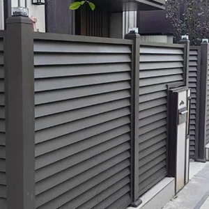 Aluminum Balcony Privacy Fence with Louver Frame and Horizontal Slats