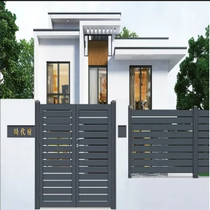 Aluminum Fencing Trellis Gate Powder Coated Black Single or Double Gate for Sidewalks and Balconies