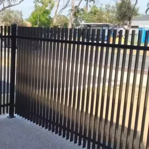 Aluminum Garden Fence with Vertical Blades Modern Privacy & 3D Model Outdoor Fencing