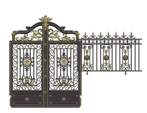 Aluminum Gates for Apartment Houses, Wrought Aluminum Driveway Security Gates with Automatic Opening for Hotels