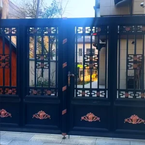 Aluminum Gates for Apartment Houses, Wrought Aluminum Driveway Security Gates with Automatic Opening for Hotels
