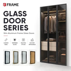 Aluminum Glass Wine Cabinet Display Showcase with Integrated LED Lighting