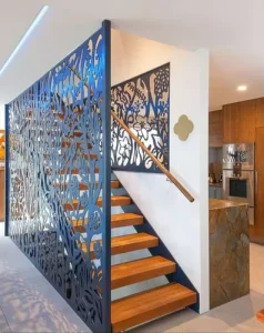 Aluminum Metal Laser Cut Panel Decorative Privacy Garden Fence Wall Panel Sheet Metal Fabrication Perforated Carved Facade Panel