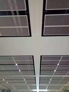 Aluminum Perforated Metal Ceiling Grid Panels Artistic Design Fireproof Waterproof for Hotel Mall Hospital Apartment Use