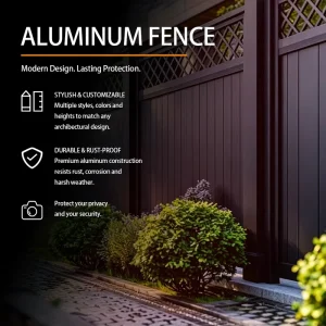 Aluminum Privacy Louver Slat Fencing Panel Powder-Coated Garden Fence Boundary Wall