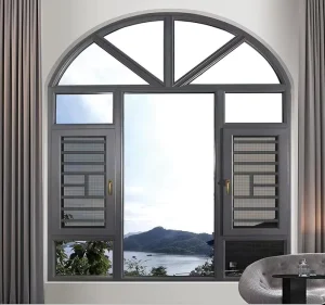 Aluminum Profile Metal Arched Louver Casement Windows Soundproof Waterproof Anti theft High end Villa Use Warranty