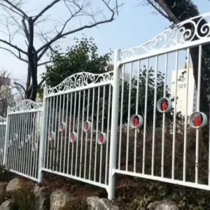 Aluminum Residential Fence Faux Wrought Iron Design Pool Yard Trellis Gates Farm Fence