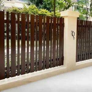 Aluminum Slat Privacy Fence Panels Stair Balcony Outdoor Security Powder Coated Metal Fence