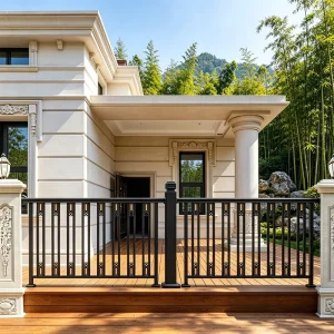 Aluminum Square Tube Guardrail Handrails for Home Balcony Hospital Garden Villa Water Rust Resistant Custom Color
