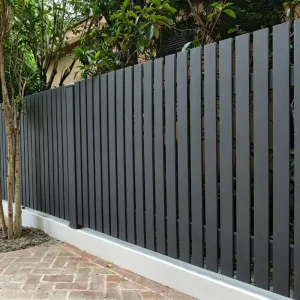 Aluminum Vertical Slat Fence Panels Privacy Powder-Coated Metal for Construction Sites and Home Use