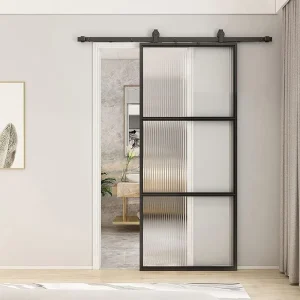 Aluminum Wall Mounted Silent Sliding Door Kit Hydraulic Soft Closing Damper System for 8 12mm Glass Door