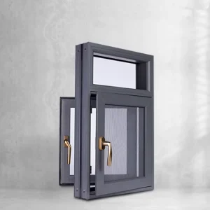 Aluminum Windows Custom Design Casement Insulated Window Door With Security Mesh