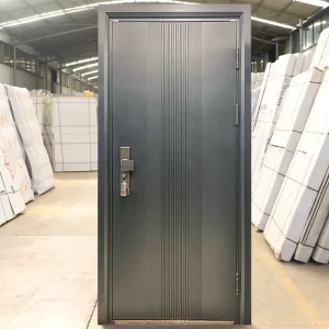 American Modern Style House Front Exterior Stainless Steel Security Steel Door For House Main Metal Iron Gate Door