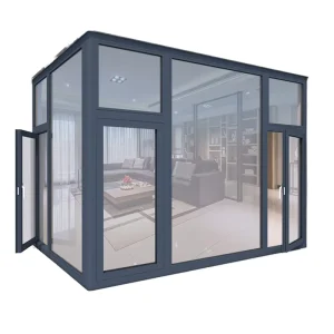 American Style Hurricane Impact Residential Double Glazed Black Aluminum Crank Open Push Out Casement Windows