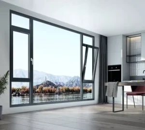 American Style Hurricane Impact Soundproof Residential Use Villas House Inward Open Aluminum Glass Tilt Turn Windows
