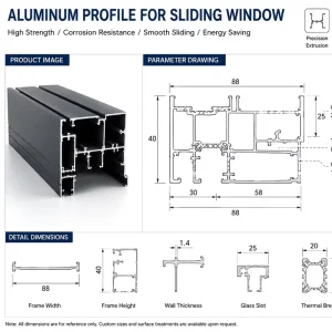 Anodized and Powder Coated Aluminum Window Door Profiles 6063 T5 Architectural Extrusions