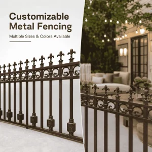 Anti Climb Spear Panels Weatherproof Villa Perimeter Fast Global Shipment Powder Coated Metal Frame Garden Fence