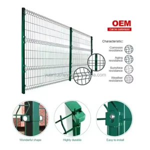 Anti-Theft Twin Wire 3D Panel Safety Fence with 5mm Steel Posts for Detention Center Security