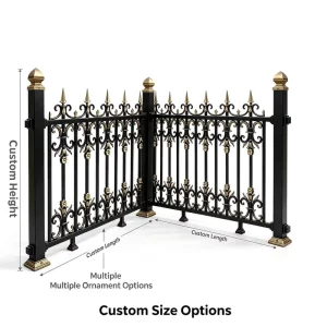 Anti-climb European Design Galvanized Steel & Aluminum Alloy Pool Security Fence Panels Rust Resistant Outdoor Garden Fencing