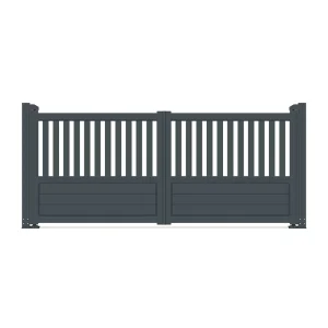 Antique Laser-Cut Wrought Iron and Aluminum Driveway Gate
